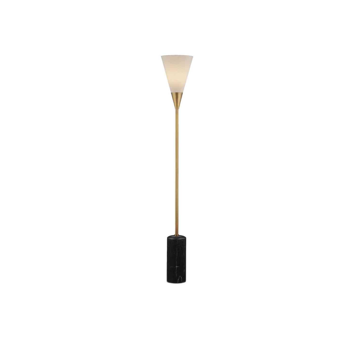 Currey and Company - 8000-0155 - One Light Floor Lamp - Martini Collection - Black/Brushed Brass