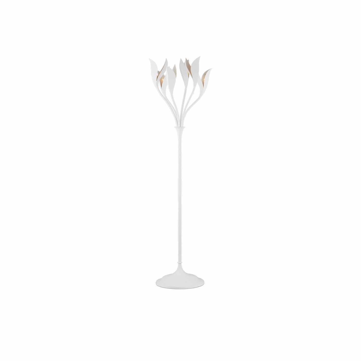 Currey and Company - 8000-0160 - Six Light Floor Lamp - Snowflower Collection - Gesso White