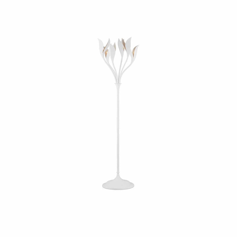 Currey and Company - 8000-0160 - Six Light Floor Lamp - Snowflower Collection - Gesso White