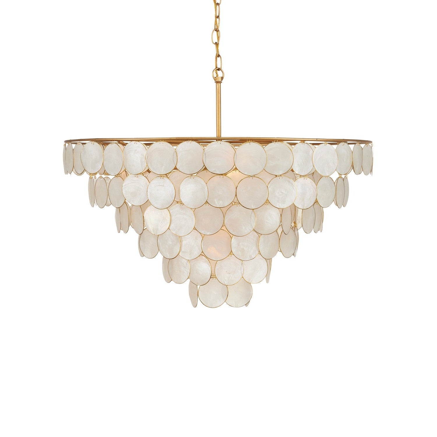 Currey and Company - 9000-1098 - Five Light Semi-Flush Mount - Bon Vivant Collection - Natural/Contemporary Gold