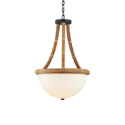 Currey and Company - 9000-1103 - LED Semi-Flush Mount - Morningside Semi-Flush Mount - Natural/Frosted White/Satin Black