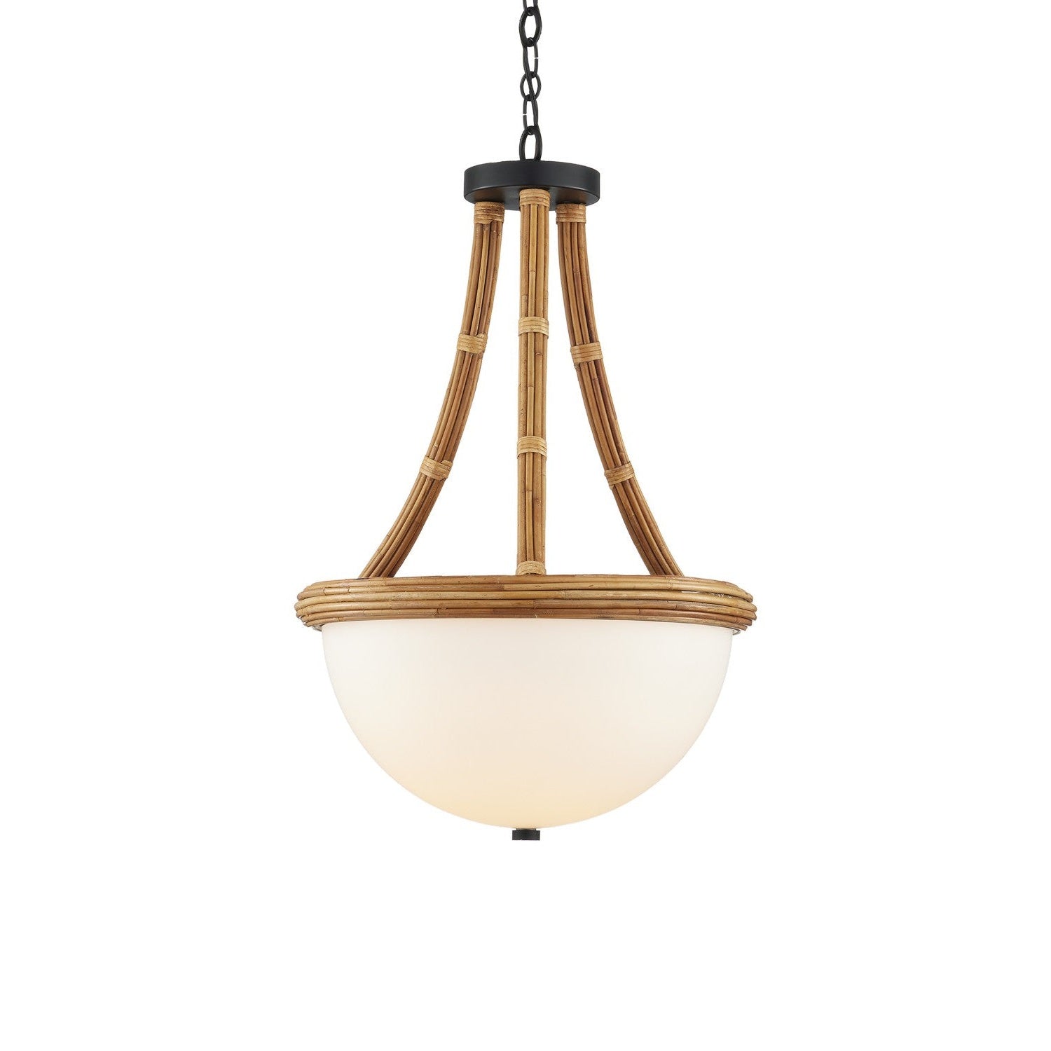 Currey and Company - 9000-1103 - LED Semi-Flush Mount - Morningside Semi-Flush Mount - Natural/Frosted White/Satin Black