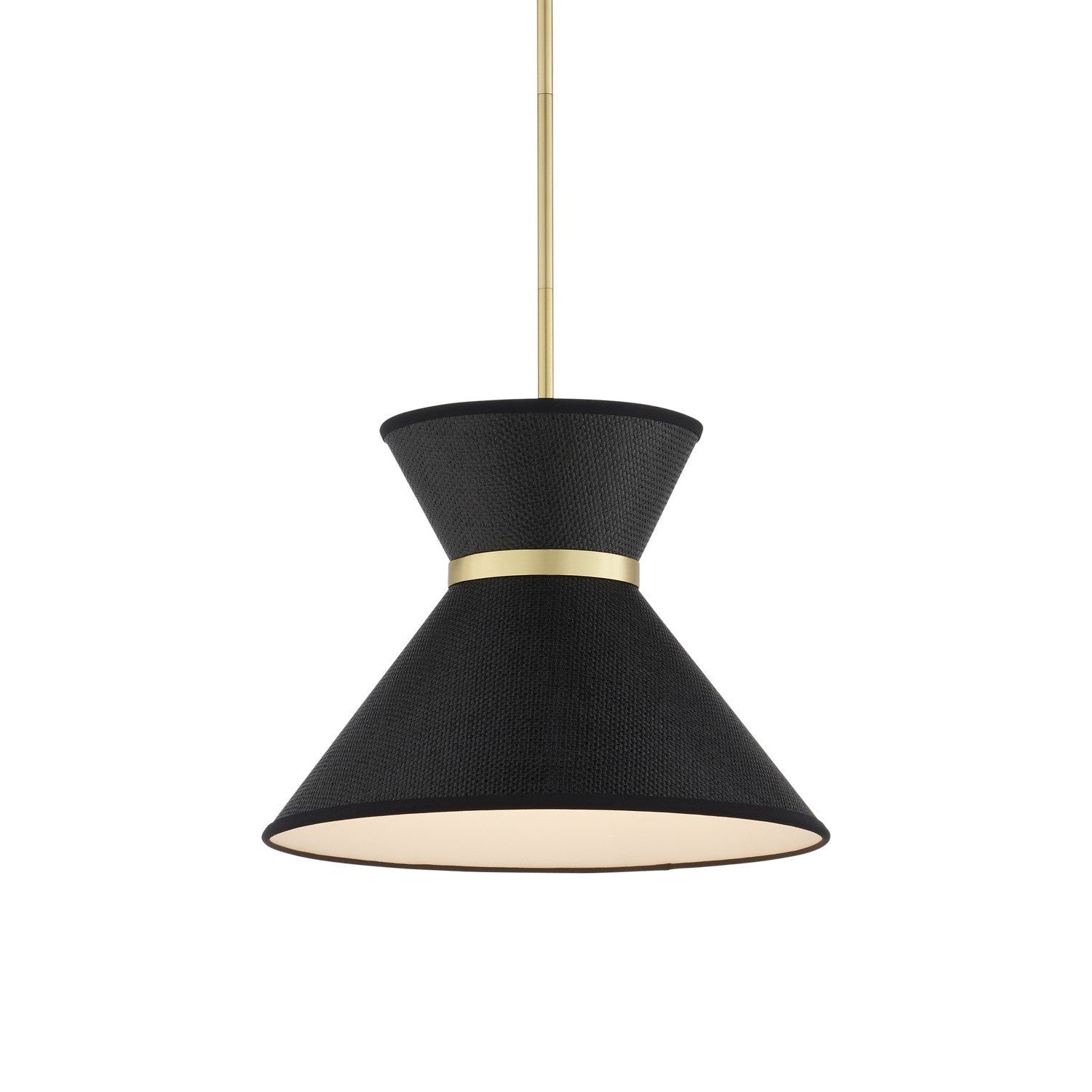 Currey and Company - 9000-1120 - One Light Pendant - Avignon Collection - Black/Polished Brass