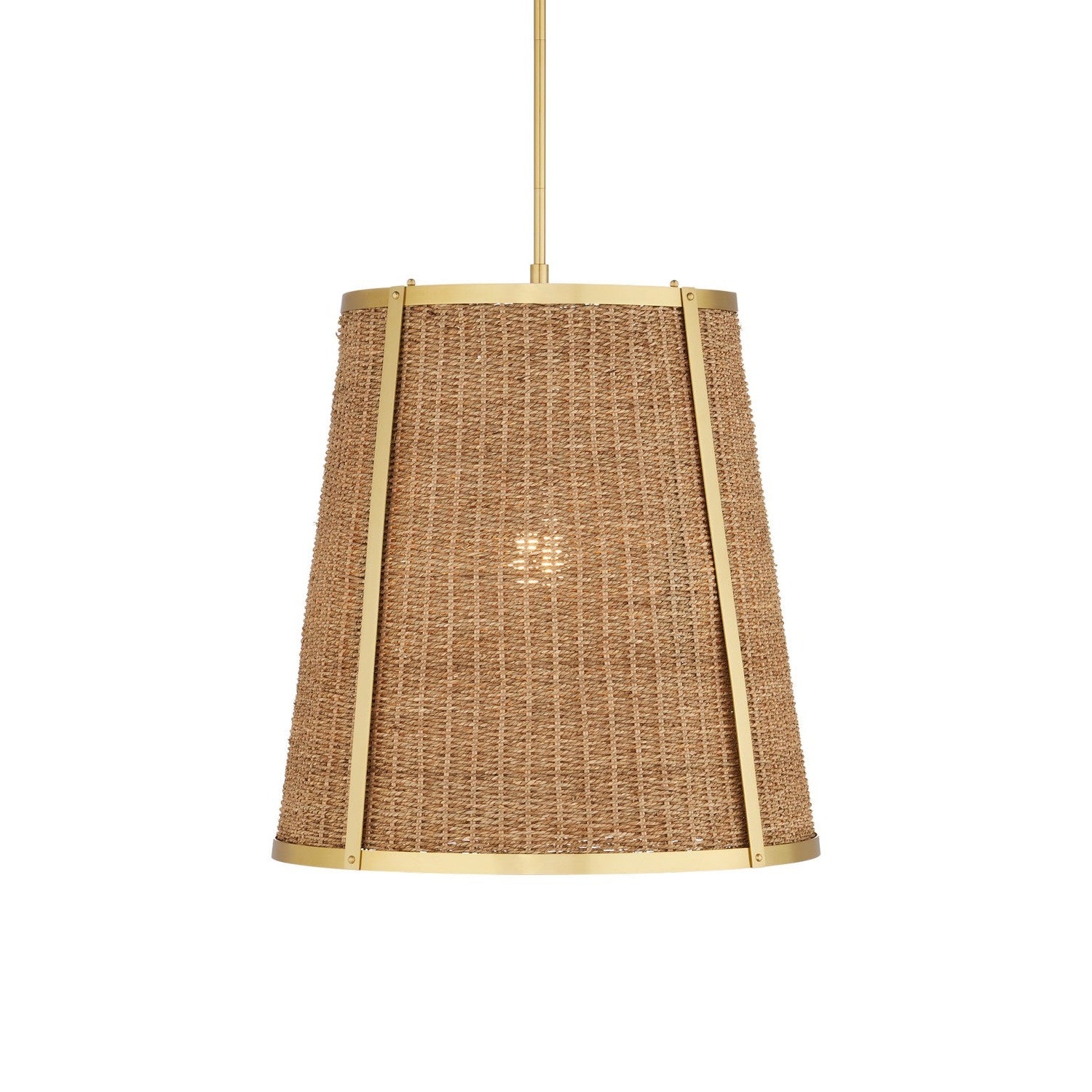 Currey and Company - 9000-1121 - One Light Pendant - Deauville Collection - Natural/Polished Brass