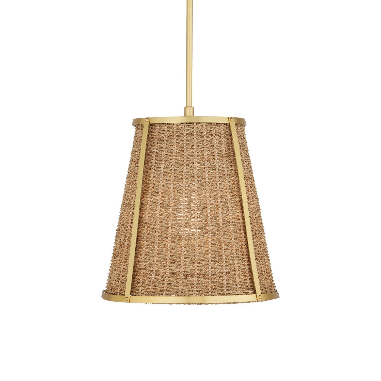 Currey and Company - 9000-1122 - One Light Pendant - Deauville Collection - Natural/Polished Brass
