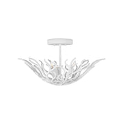 Currey and Company - 9000-1124 - Three Light Semi-Flush Mount - Snowfall Semi-Flush Mount - Gesso White