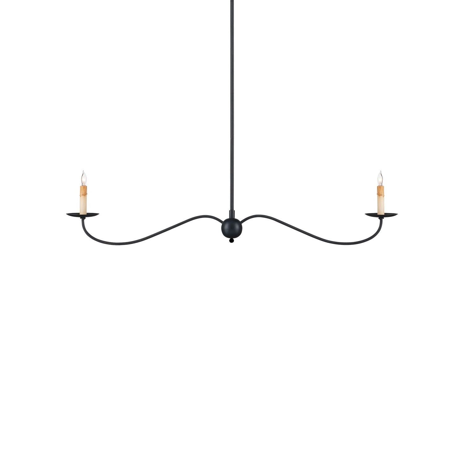 Currey and Company - 9000-1126 - Two Light Chandelier - Saxon Collection - Zanzibar Black