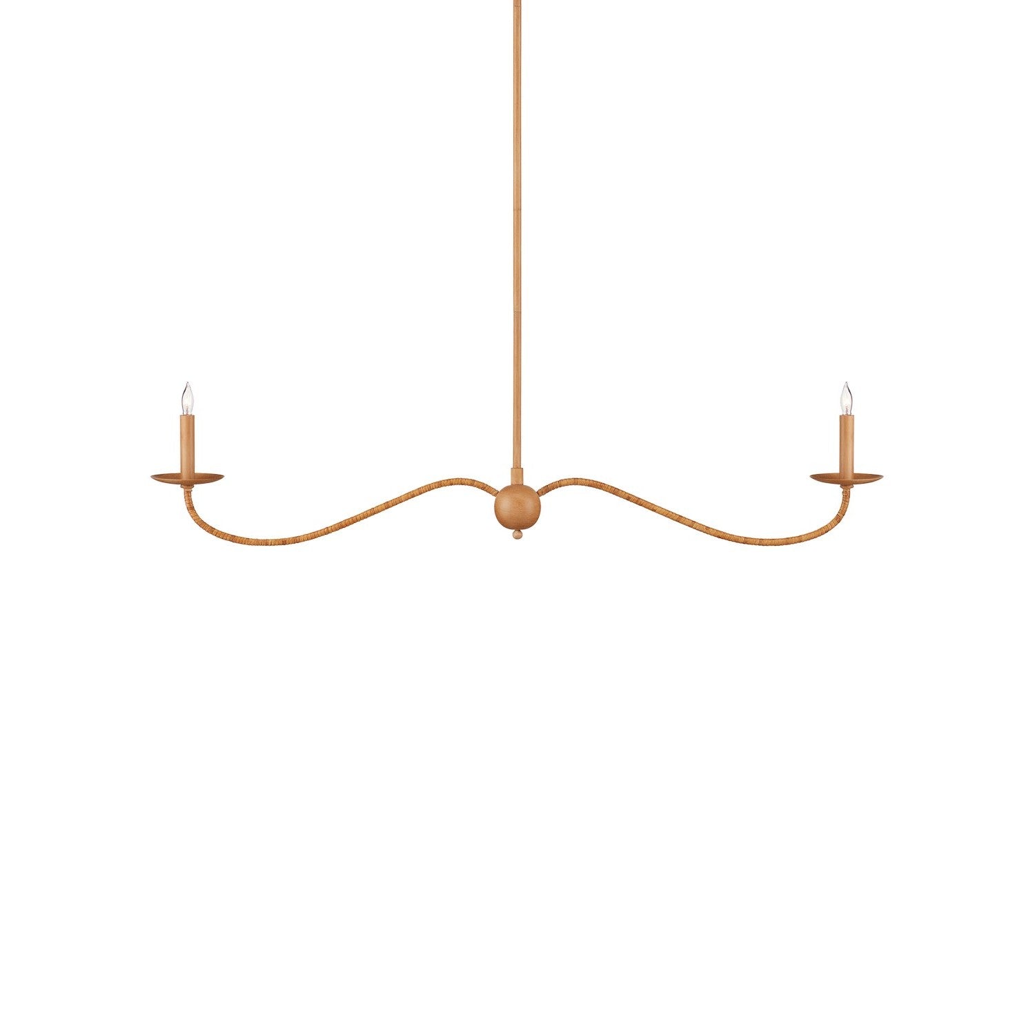 Currey and Company - 9000-1127 - Two Light Chandelier - Saxon Collection - Saddle Tan/Natural