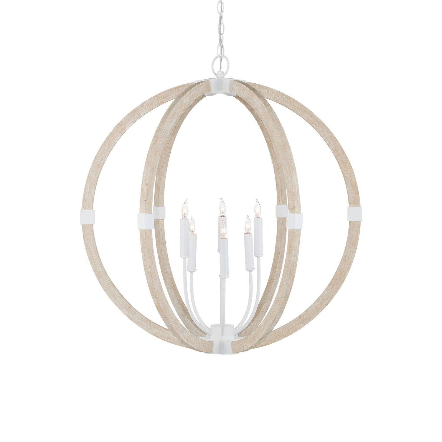 Currey and Company - 9000-1131 - Six Light Chandelier - Bastian Collection - Sandstone/Sugar White