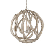 Currey and Company - 9000-1133 - Three Light Chandelier - Driftwood Collection - Whitewashed Driftwood
