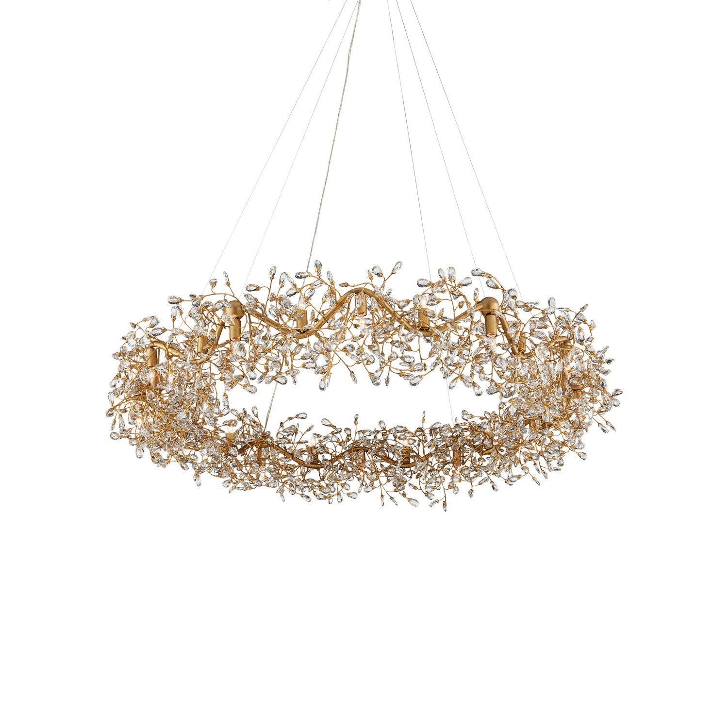 Currey and Company - 9000-1136 - 24 Light Chandelier - Crystal Bud Collection - Clear/Brass