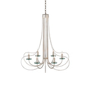 Currey and Company - 9000-1137 - Six Light Chandelier - Harrow Chandelier - Contemporary Silver Leaf/Contemporary Silver/Clear