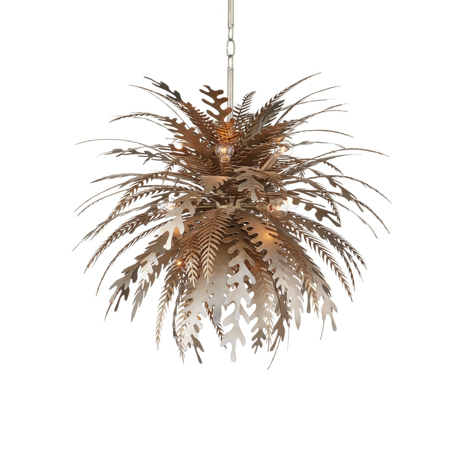 Currey and Company - 9000-1138 - 12 Light Chandelier - Abyssinia Chandelier - Contemporary Silver Leaf/Dark Silver Leaf