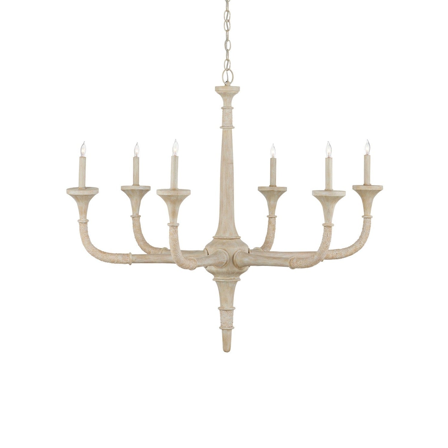 Currey and Company - 9000-1140 - Six Light Chandelier - Aleister Collection - Sandstone