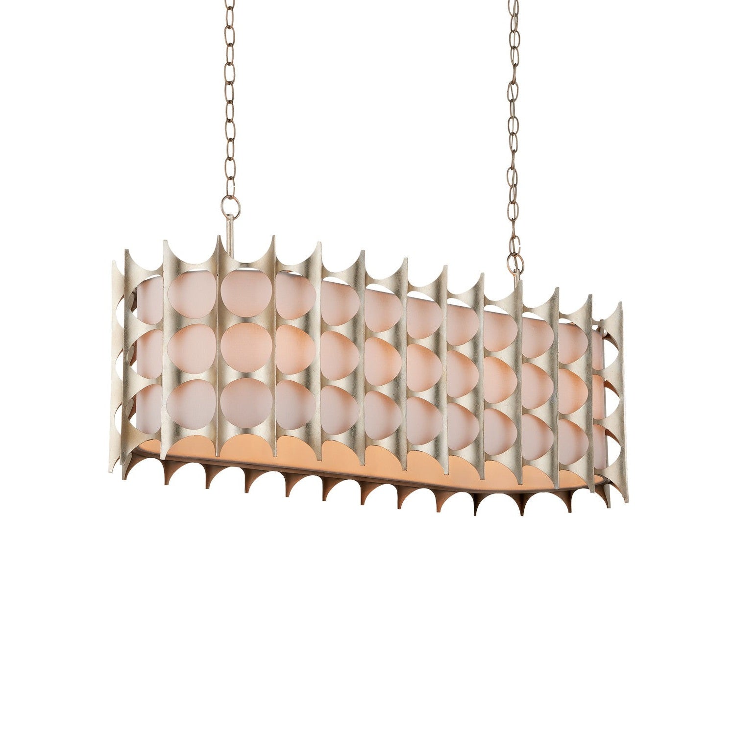 Currey and Company - 9000-1141 - Eight Light Chandelier - Bardi Collection - Contemporary Silver Leaf