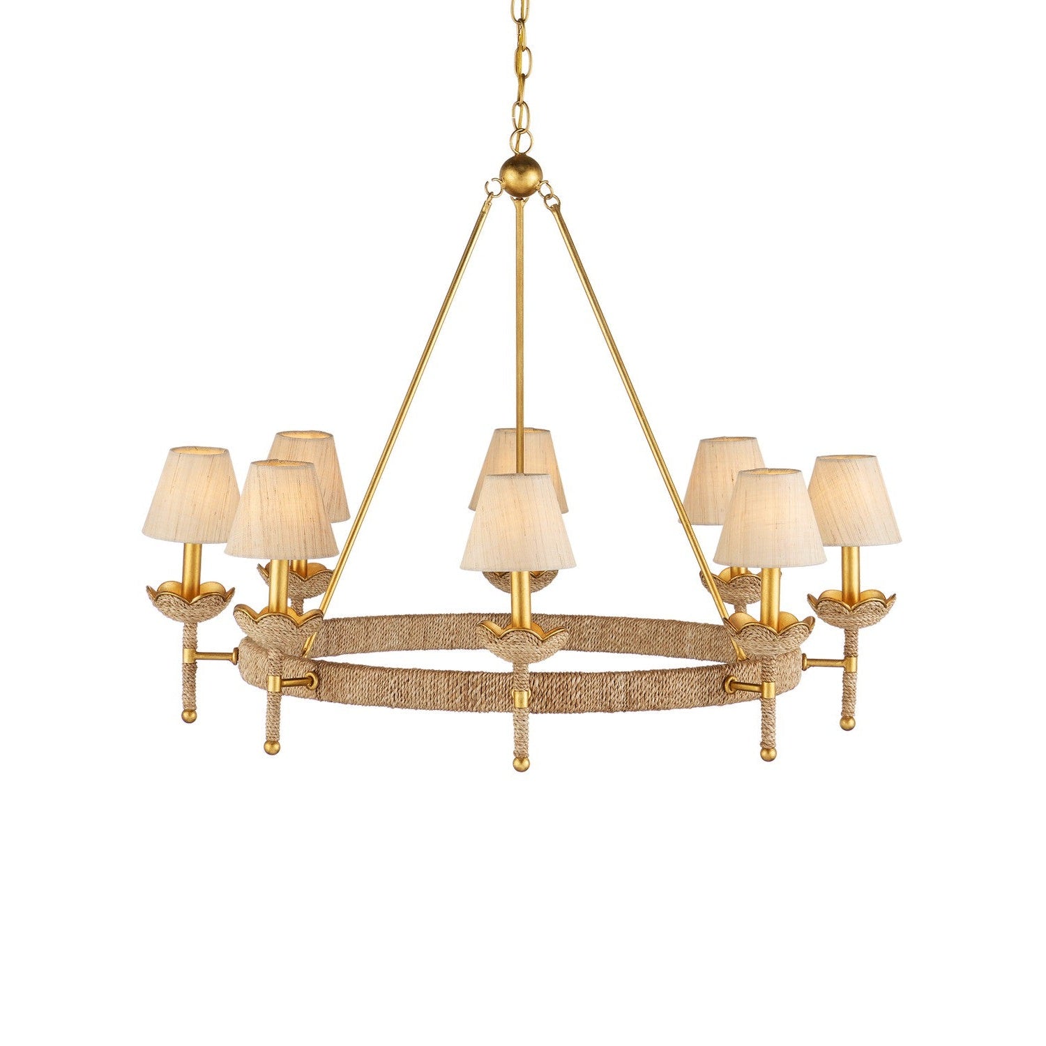 Currey and Company - 9000-1143 - Eight Light Chandelier - Vichy Collection - Natural/Contemporary Gold Leaf/Contemporary Gold