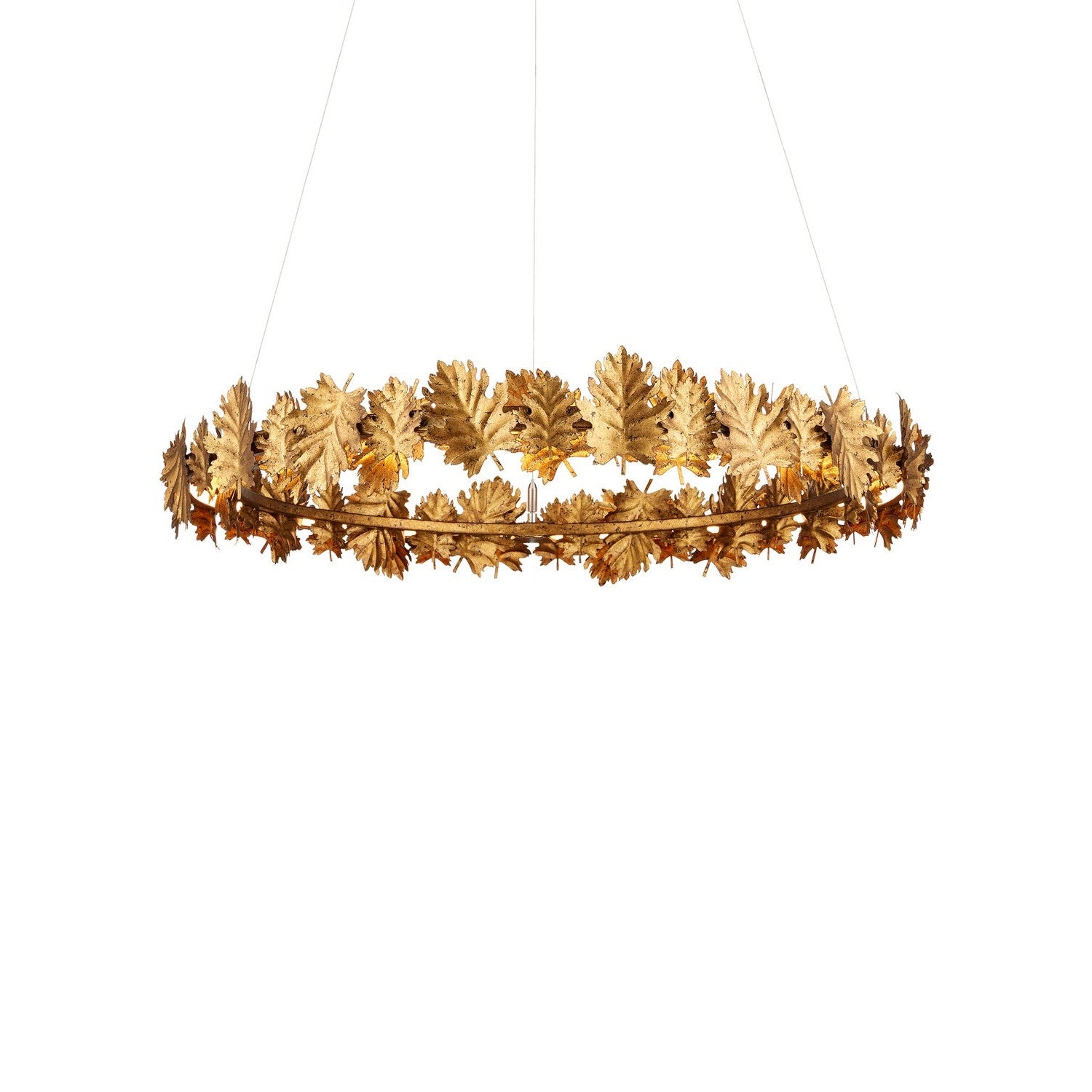 Currey and Company - 9000-1145 - LED Chandelier - English Oak Chandelier - Gold Leaf