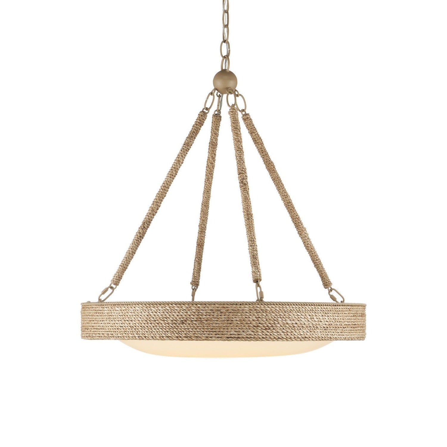 Currey and Company - 9000-1148 - One Light Chandelier - Hopscotch Chandelier - Natural/Frosted White/Beige/Sugar White