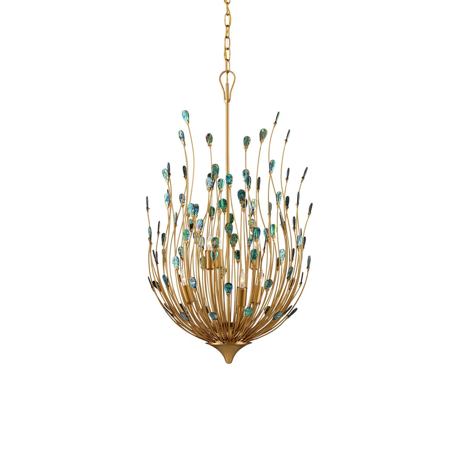 Currey and Company - 9000-1149 - Six Light Chandelier - Delphos Collection - Contemporary Gold/Natural