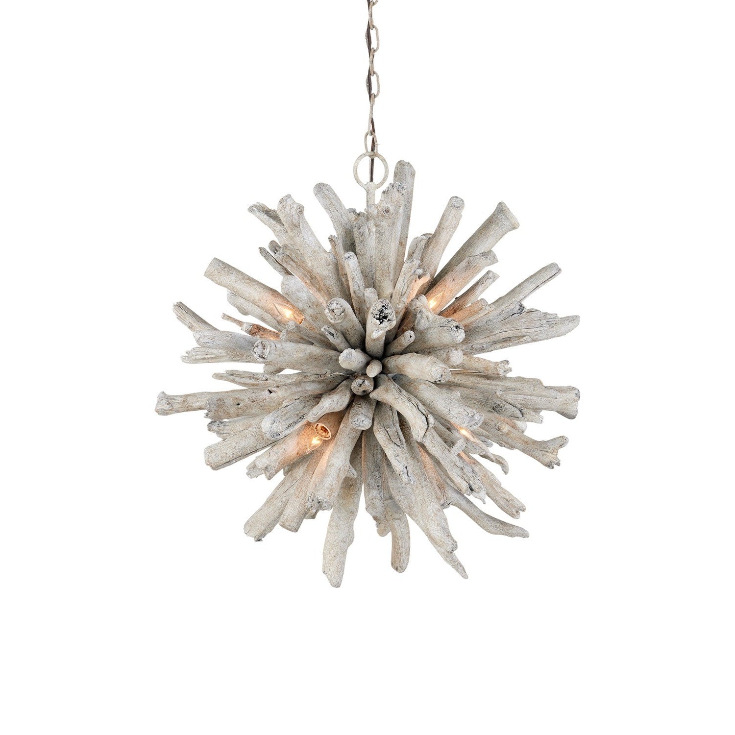 Currey and Company - 9000-1152 - Six Light Pendant - Kuka Pendant - Whitewashed Driftwood