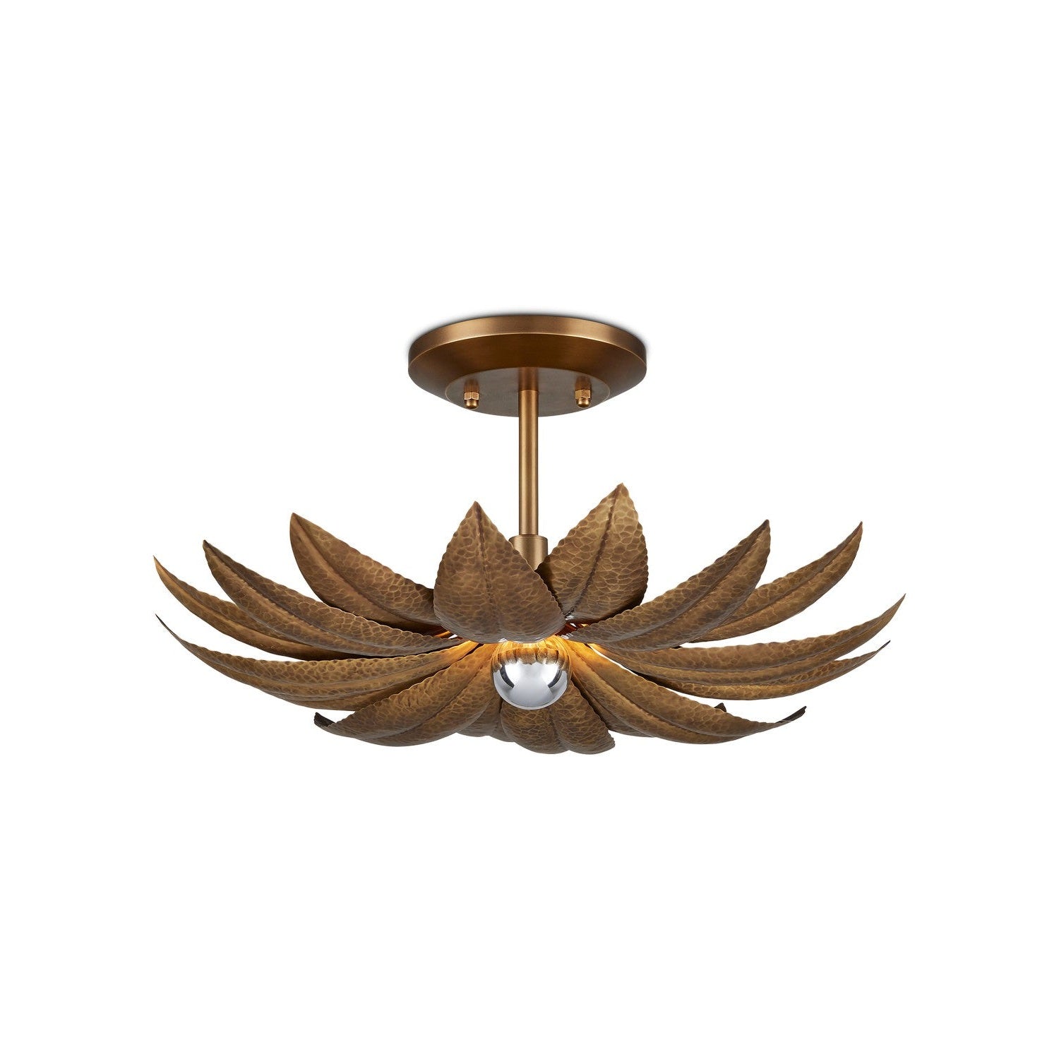 Currey and Company - 9000-1159 - One Light Semi-Flush Mount - Alithea Collection - Antique Brass