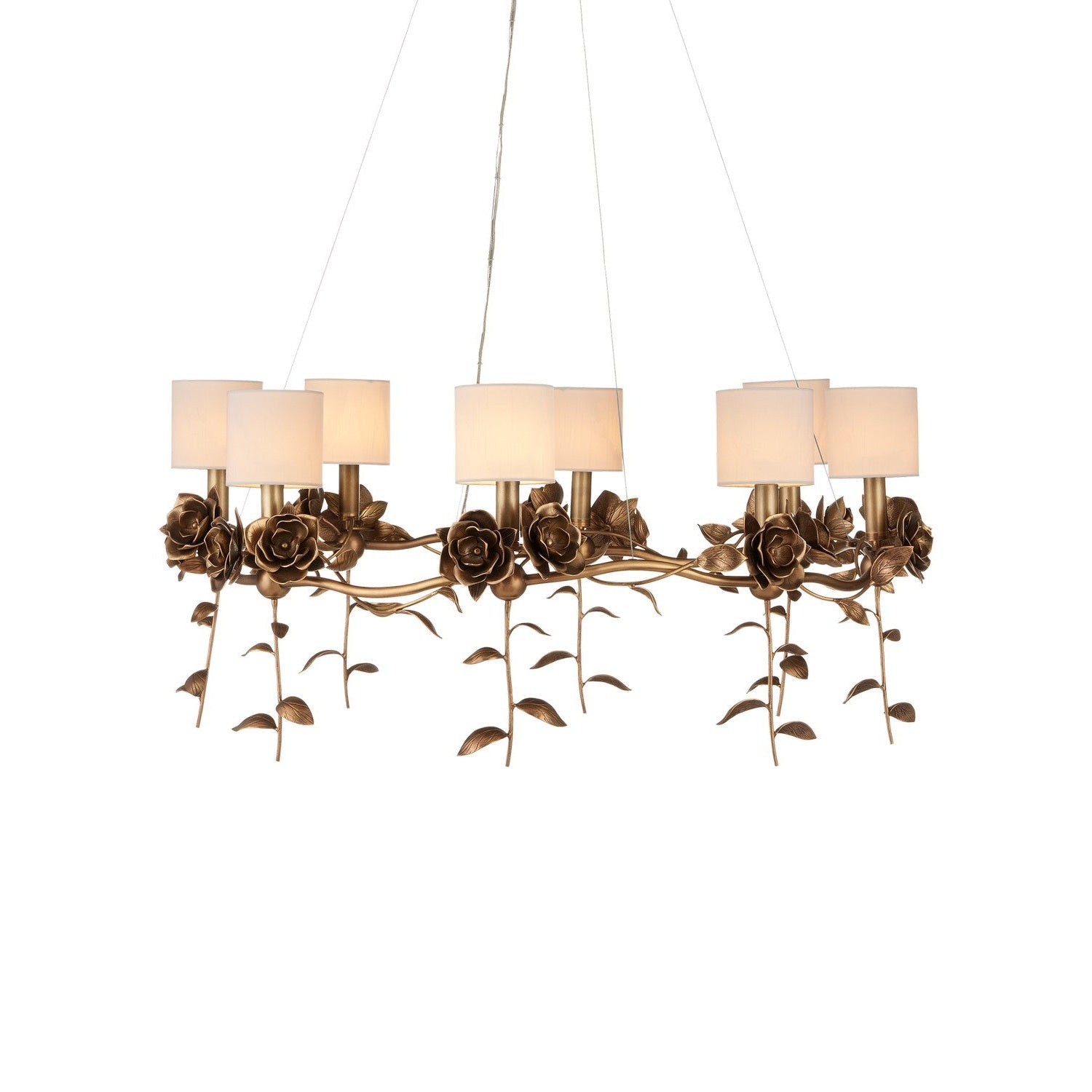 Currey and Company - 9000-1160 - Eight Light Chandelier - Rosabel Collection - Antique Brass