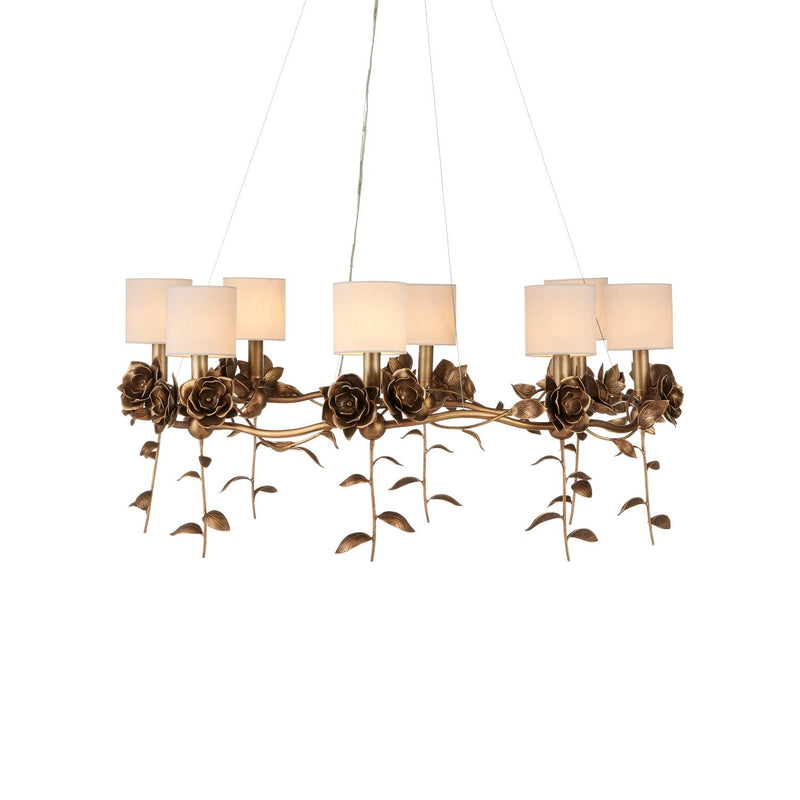 Currey and Company - 9000-1160 - Eight Light Chandelier - Rosabel Collection - Antique Brass