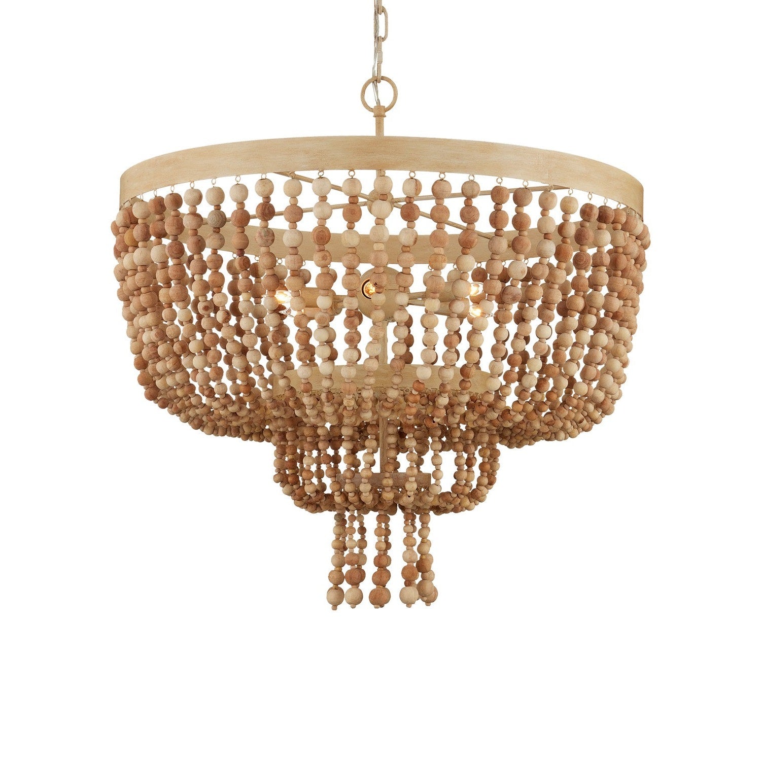Currey and Company - 9000-1163 - Six Light Chandelier - Sabia Chandelier - Natural/Coco Cream