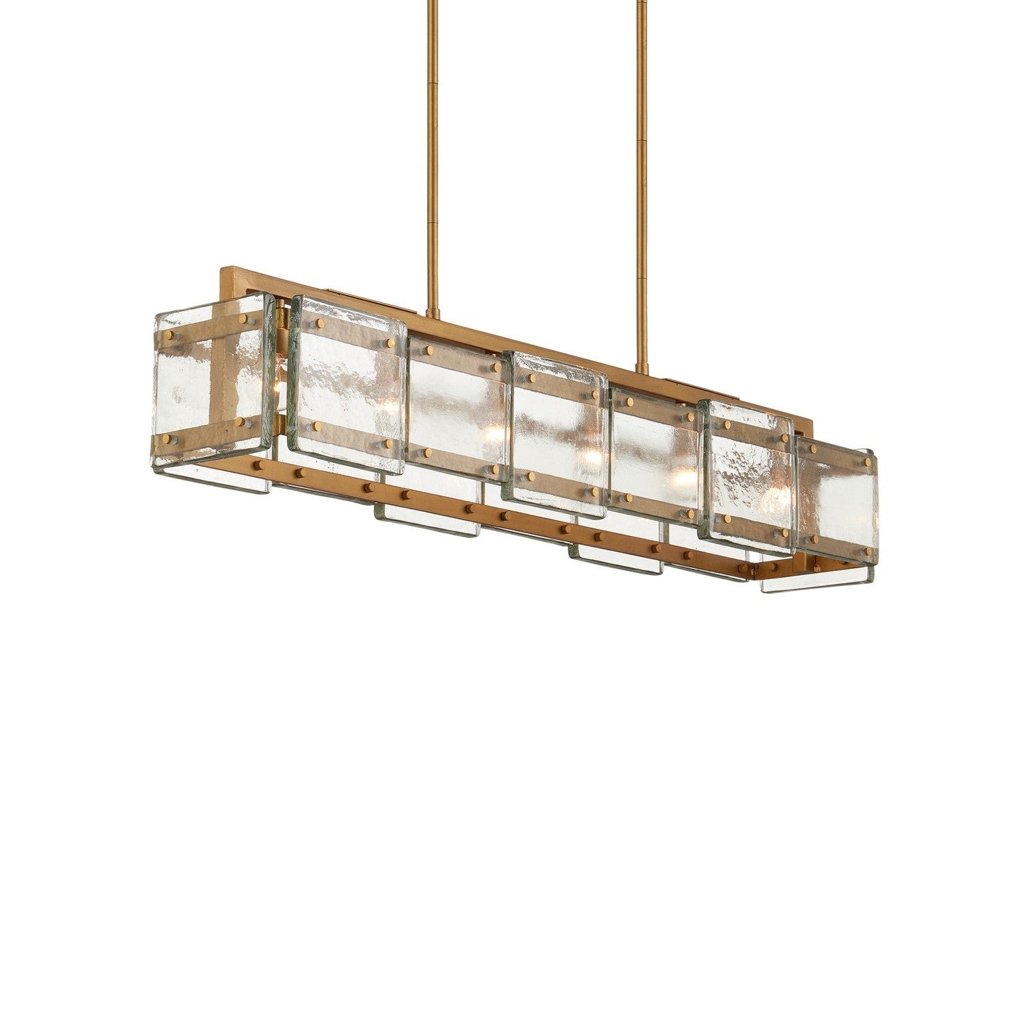 Currey and Company - 9000-1165 - Six Light Chandelier - Countervail Collection - Clear/Antique Brass