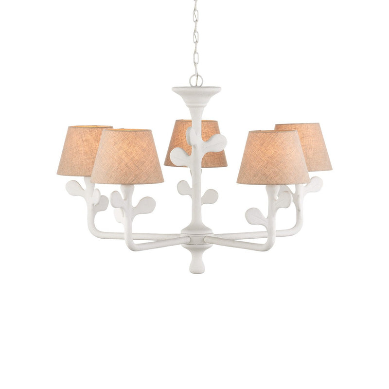 Currey and Company - 9000-1169 - Five Light Chandelier - Charny Collection - Gesso White