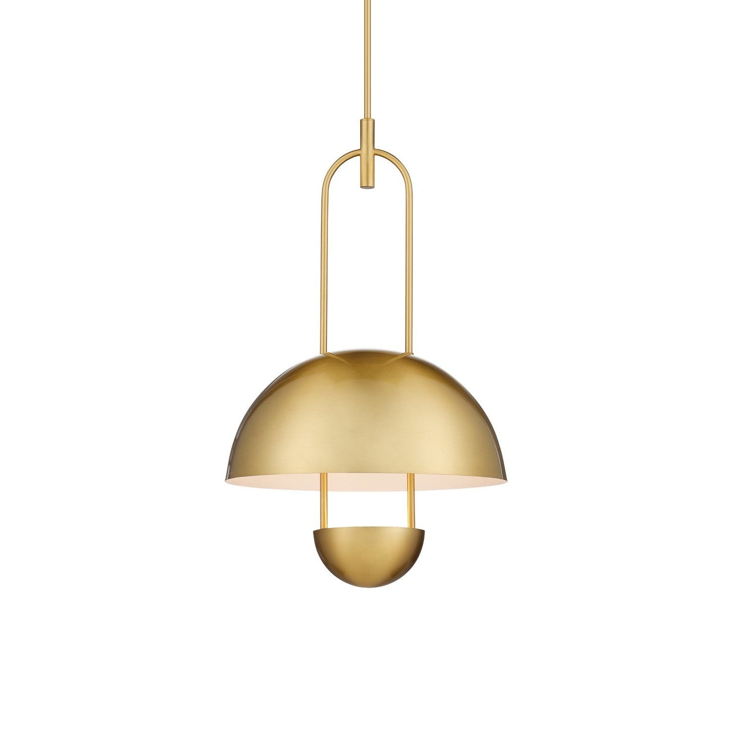 Currey and Company - 9000-1170 - One Light Semi-Flush Mount - Creighton Semi-Flush Mount - Brass/White