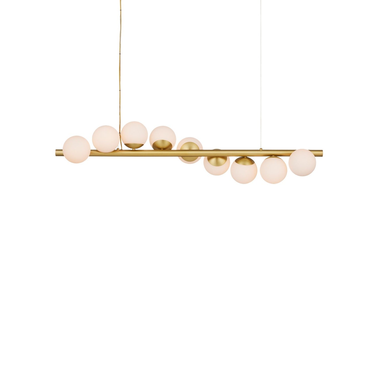 Currey and Company - 9000-1172 - Nine Light Chandelier - Barcarolle Linear Chandelier - Brushed Brass/White