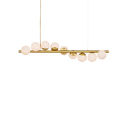 Currey and Company - 9000-1172 - Nine Light Chandelier - Barcarolle Linear Chandelier - Brushed Brass/White