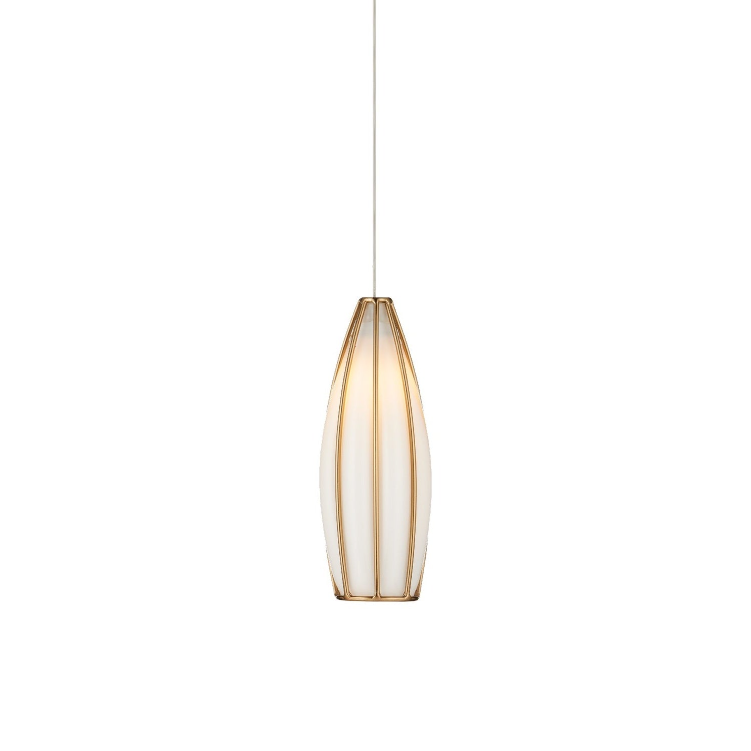 Currey and Company - 9000-1185 - One Light Pendant - Parish Collection - White/Antique Brass