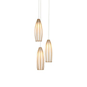 Currey and Company - 9000-1186 - Three Light Pendant - Parish Collection - White/Antique Brass