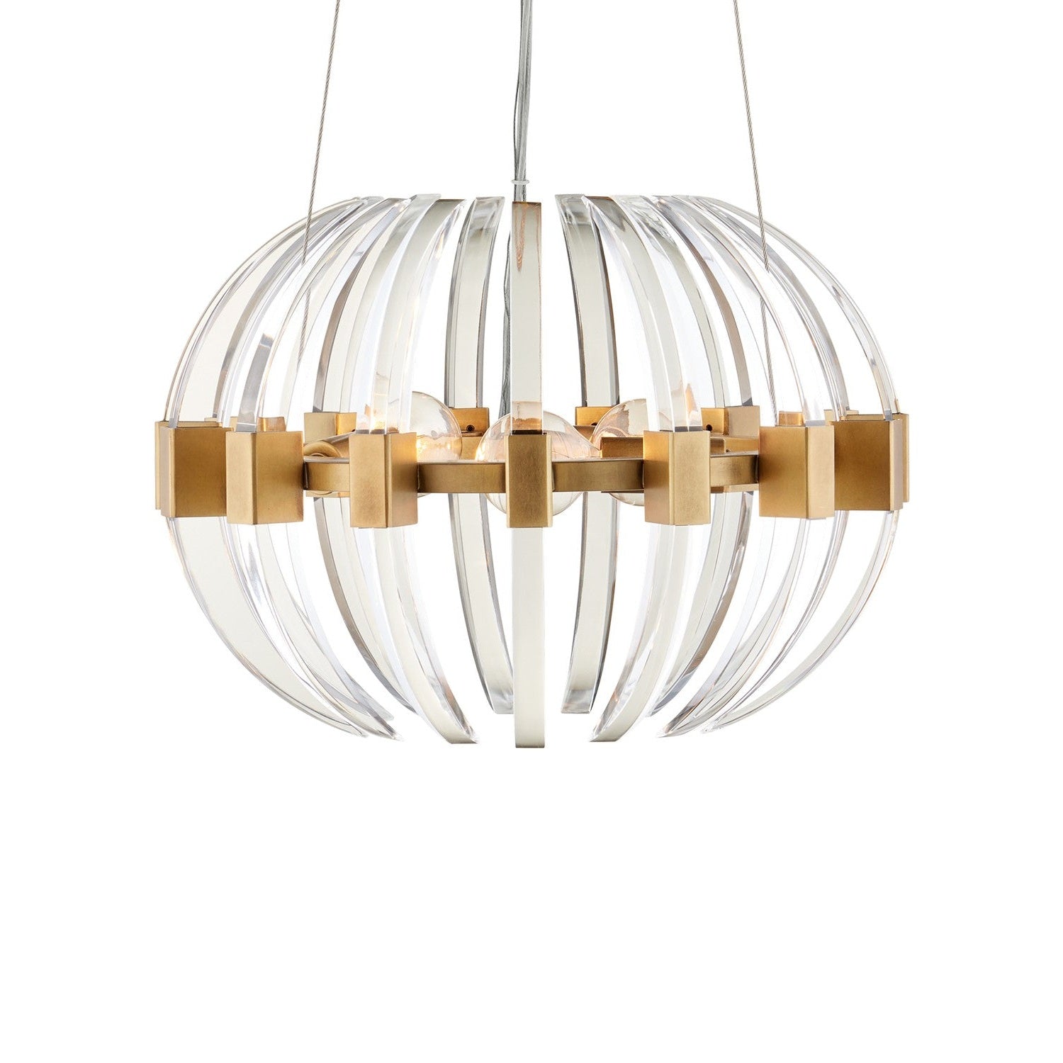 Currey and Company - 9000-1193 - Three Light Chandelier - Coquette Collection - Clear/Antique Brass