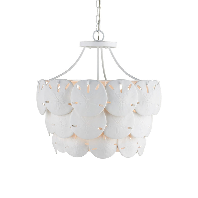 Currey and Company - 9000-1202 - Three Light Chandelier - Tulum Collection - Sugar White/White
