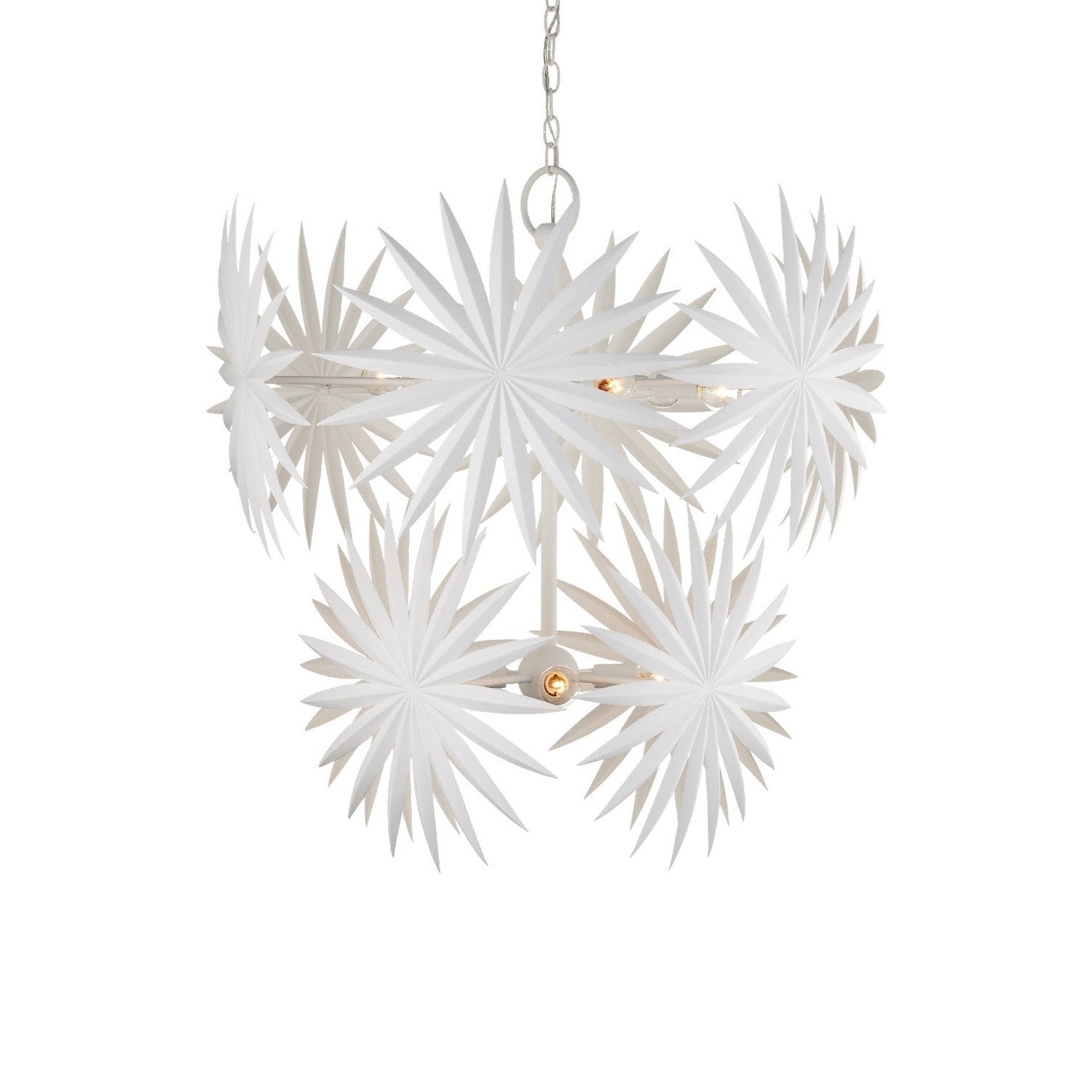 Currey and Company - 9000-1204 - Ten Light Chandelier - Bismarkia Collection - Gesso White