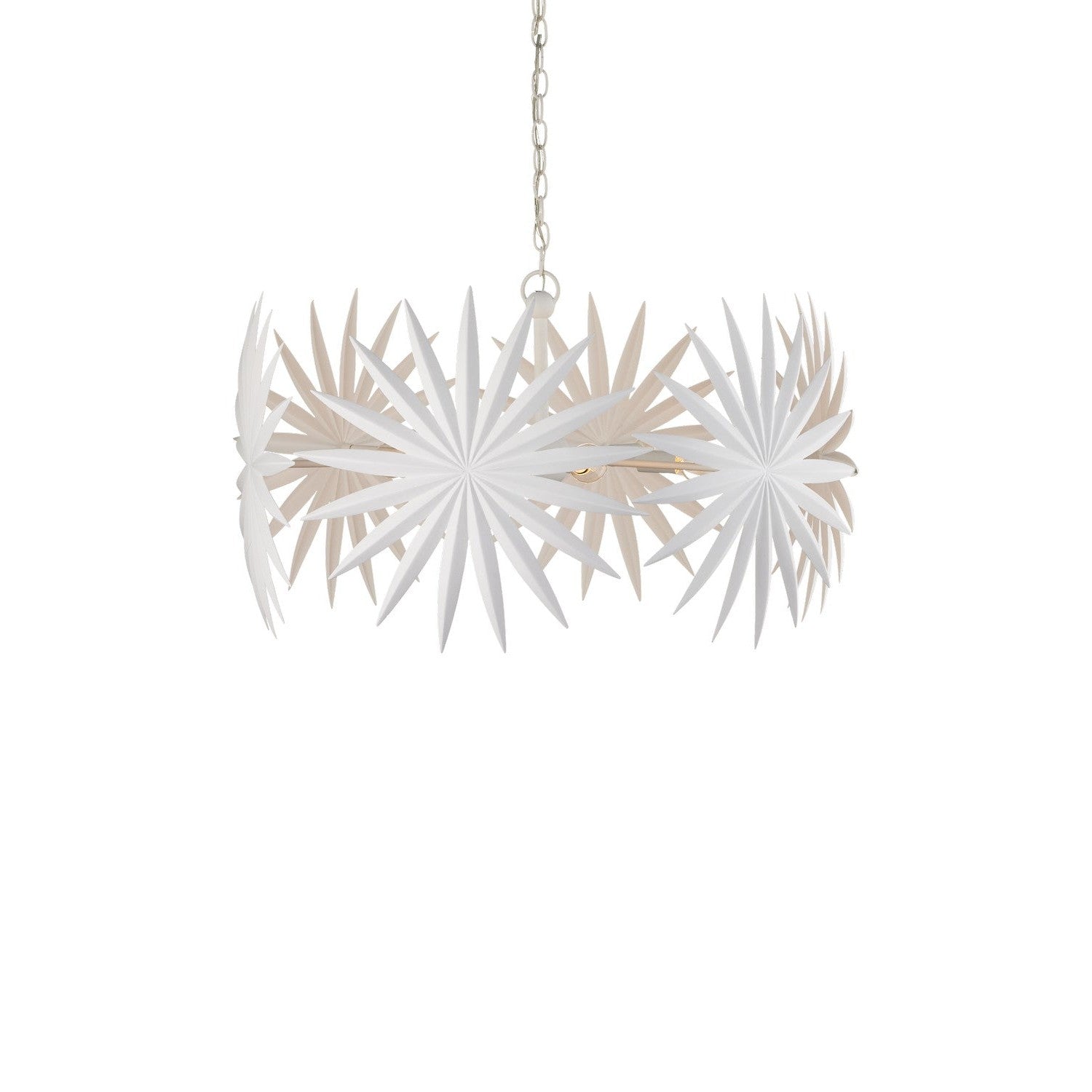 Currey and Company - 9000-1205 - Six Light Chandelier - Bismarkia Collection - Gesso White