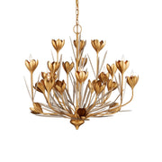 Currey and Company - 9000-1215 - Nine Light Chandelier - Hortensia Chandelier - Contemporary Gold Leaf/Contemporary Gold/Contemporary Silver Leaf
