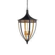 Currey and Company - 9000-1217 - Four Light Lantern - Wycombe Lantern - Satin Black/Contemporary Gold Leaf
