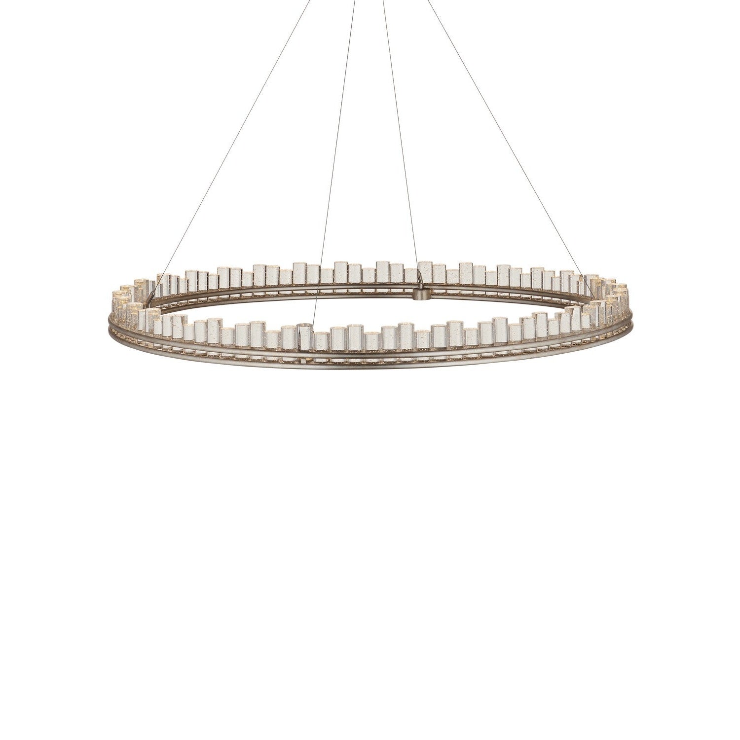 Currey and Company - 9000-1221 - One Light Chandelier - Pleiades Collection - Contemporary Silver Leaf/ Contemporary Silver/Clear