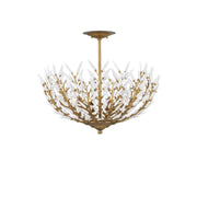 Currey and Company - 9000-1224 - Four Light Semi-Flush Mount - Magnum Opus Collection - Brass/White