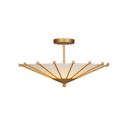 Currey and Company - 9000-1225 - One Light Semi-Flush Mount - Epoch Semi-Flush Mount - Contemporary Gold Leaf/Sugar White