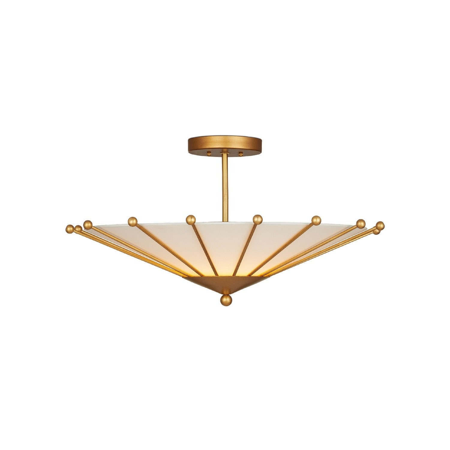 Currey and Company - 9000-1225 - One Light Semi-Flush Mount - Epoch Semi-Flush Mount - Contemporary Gold Leaf/Sugar White