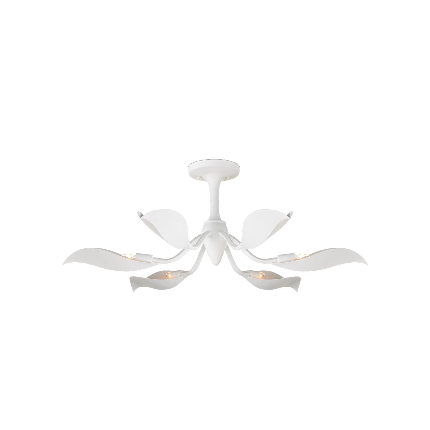 Currey and Company - 9000-1226 - Six Light Semi-Flush Mount - Snowflower Collection - Gesso White