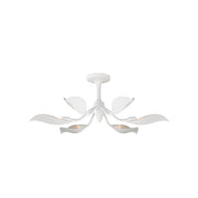 Currey and Company - 9000-1226 - Six Light Semi-Flush Mount - Snowflower Collection - Gesso White