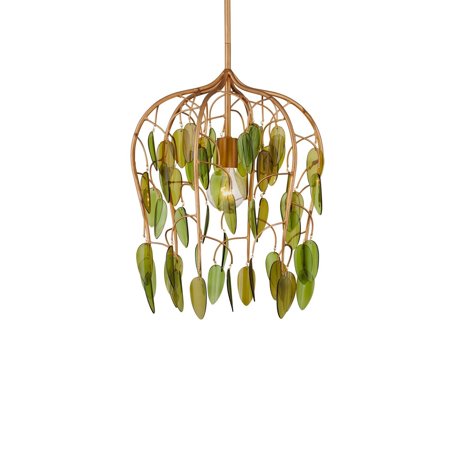 Currey and Company - 9000-1227 - One Light Pendant - Midsummer Collection - Brass/Green