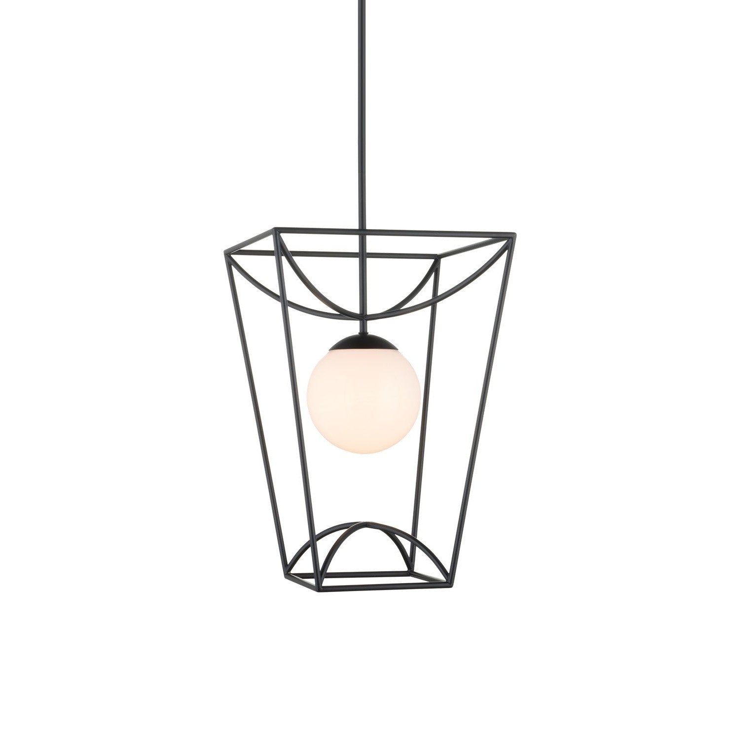 Currey and Company - 9500-0011 - One Light Lantern - Rochefort Collection - Black/White