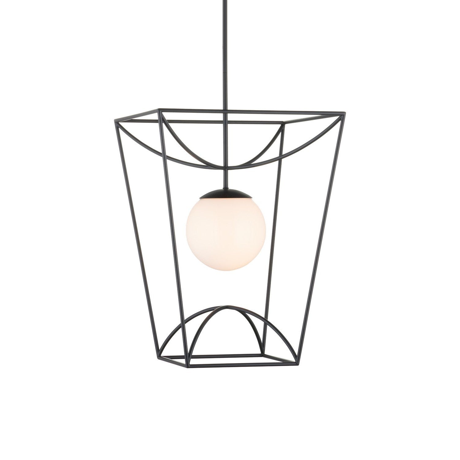 Currey and Company - 9500-0012 - One Light Lantern - Rochefort Collection - Black/White